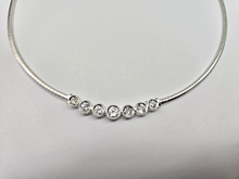 Load image into Gallery viewer, 925 Sterling Silver Cubetto Omega Chain Necklace with Round Bezel Set CZ 3mm 16"