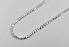 Load image into Gallery viewer, 925 Sterling Silver Sparkle Rock Chain Diamond Cut Necklace 1.8mm 7" to 24"