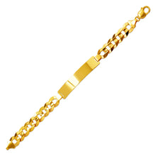 Load image into Gallery viewer, 14K Yellow Gold ID Bracelet 11mm ID 10mm Wide Curb Light Chain 8" 8.5" Engraving
