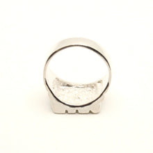 Load image into Gallery viewer, 925 Sterling Silver Large Diamond Cut Finish Square Nugget Ring 9/16 Inch Wide