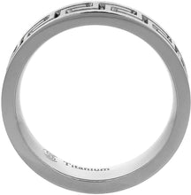 Load image into Gallery viewer, 6mm Titanium Wedding Band Ring Greek Key Flat Ring Comfort Fit Size 6 to 14