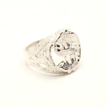 Load image into Gallery viewer, 925 Sterling Silver Detailed Dollar Sign Diamond Cut Finish Ring 3/4 Inch Wide
