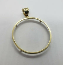 Load image into Gallery viewer, 14k Yellow Real Gold Coin Edge Holder Bezel 38.2 mm Pendant for Egle Pesos Coin