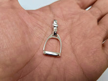 Load image into Gallery viewer, 925 Sterling Silver Large Plain Stirrup Pendant 1 3/16 Inch (30mm) Tall