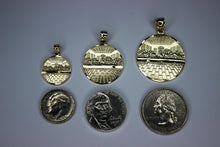 Load image into Gallery viewer, 10K Yellow Solid Gold Round Last Supper Diamond Cut Pendant 3 sizes