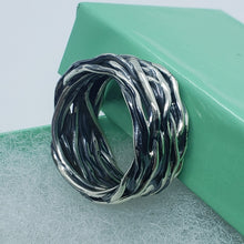 Load image into Gallery viewer, 925 Sterling Silver Solid Heavy Wrapped Wire Ring High Quality 12mm Size 6-10