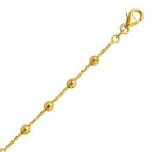 Load image into Gallery viewer, 14K Solid Yellow Gold Station Ball Bead Rolo Bracelet Anklet 2mm 4mm 7" 10"