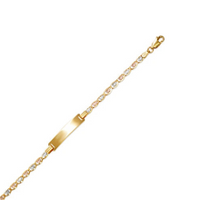 Load image into Gallery viewer, 14K Tri Color Gold Kids Love Heart ID Bracelet 6mm/4mm 6" Engraving Available