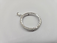 Load image into Gallery viewer, 925 Sterling Silver Rope Edge Mexican 1 Peso Coin Bezel 34mm Prong Back