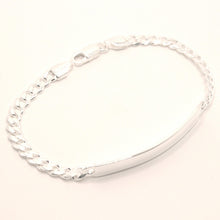 Load image into Gallery viewer, 925 Sterling Silver Personalized Custom Engraved Curb Link ID Bracelet 5mm Wide