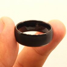Load image into Gallery viewer, Tungsten Carbide Smooth Black Brushed Finish Beveled Edges Wedding Band Ring 8mm