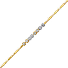 Load image into Gallery viewer, 14K Two Tone Gold 4.0mm Center, 1.0mm Bracelet Ladies High Polished Fancy Chain