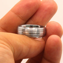 Load image into Gallery viewer, Tungsten Carbide Convex Groove Satin Finish Beveled Edges Wedding Band Ring 8mm