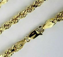 Load image into Gallery viewer, 10K Yellow Gold Hollow Rope Twist Chain Bracelet Men Women 2mm-5mm Size 7" 8" 9"