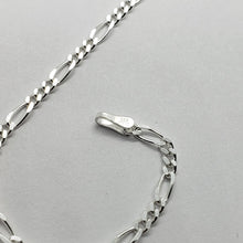 Load image into Gallery viewer, 925 Sterling Silver Figaro Chain Bracelet Beveled Edge from Italy 2.5mm 7"-10"