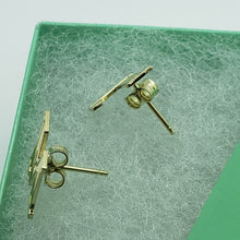 Load image into Gallery viewer, 10K solid Yellow Gold Diamond Cut Initial Alphabet Letter Stud Earrings A to Z