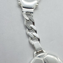 Load image into Gallery viewer, 925 Sterling Silver Key Chain Soccer Ball Futbol Football Key Ring Made in Italy