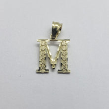 Load image into Gallery viewer, 10K Solid Yellow Gold Diamond Cut Small Initial Alphabet Letter Pendant Charm