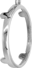 Load image into Gallery viewer, Sterling Silver Bezel 24 mm Quater Dollar Coin Prong Back Round Edge 25 Cent