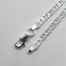 Load image into Gallery viewer, 925 Sterling Silver Italy Flat Mariner Link Chain Necklace Bracelet 3mm 7" ~ 30"