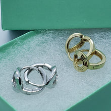 Load image into Gallery viewer, 14K Real Yellow White Gold Huggie Hoop Earrings Diamond Cut Round 11mm Men Women