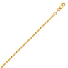 Load image into Gallery viewer, 14K Yellow Gold Diamond Cut Bead Chain 7 inch Bracelet Lobster Lock