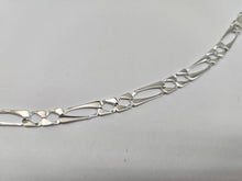 Load image into Gallery viewer, 925 Sterling Silver Figaro Flat Link Bracelet 6mm Chain Loster 7" to 7.5" Long