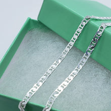 Load image into Gallery viewer, 925 Sterling Silver Anklet Anchor Chain Flat Mariner Link Bracelet 3mm 9" 9.5"