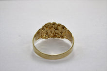 Load image into Gallery viewer, 10k Yellow Gold Authentic Nugget Ring Diamond Cut Sizes 6-13