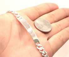 Load image into Gallery viewer, 925 Sterling Silver Personalized Custom Engraved Curb Link ID Bracelet 7mm Wide