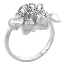 Load image into Gallery viewer, 925 Sterling Silver Dangling Heart Charms Toe Ring for Foot Beach Sizes 3-10.5