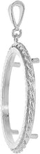 Load image into Gallery viewer, Sterling Silver Dollar Coin Rope Bezel 38 mm Coins Prong Back Diamond Cut Shiny