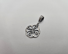 Load image into Gallery viewer, 925 Sterling Silver Large Celtic Shield Knot Pendant 3/4 (19mm) Inch Tall