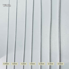 Load image into Gallery viewer, Sterling Silver Snake Chain Necklaces & Bracelets Width 0.9-3mm Length 7-30 Inch