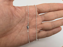 Load image into Gallery viewer, 925 Sterling Silver Faceted Pallini Bead Ball Chain Necklace Bracelet 1.8mm