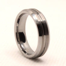 Load image into Gallery viewer, Tungsten Carbide Groove Center Satin Finish Beveled Edges Wedding Band Ring 6mm