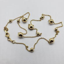 Load image into Gallery viewer, 14k Hollow Gold Station Bead Chain Necklace Bead 6mm Wide Chain 1mm/16" 18" 20"