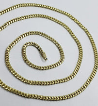 Load image into Gallery viewer, 14K Solid Yellow Gold 3mm Wide Miami Cuban Link Chain Necklace Size 18" - 30"