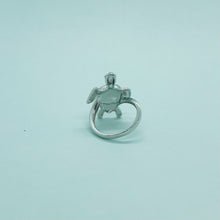 Load image into Gallery viewer, Sterling Silver Blue Synthetic Opal Sea Turtle Ring for Women Size6~9