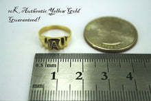Load image into Gallery viewer, 10K Yellow Gold Initial Alphabet Letter Ring for Baby Kids Children Size 1 to 3