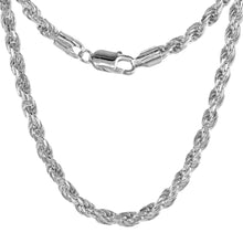 Load image into Gallery viewer, 925 Sterling Silver Thick Rope Chain Necklace Diamond Cut 4.5mm 7" to 30"