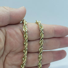 Load image into Gallery viewer, 10k Solid Yellow Gold D/C Rope Chain Men's Necklace 6mm 22"