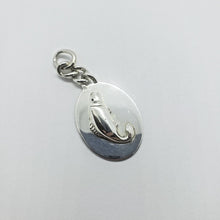 Load image into Gallery viewer, Sterling Silver Fish Oval Tag Key Ring Pendant 1 3/4 inches Long High Quality