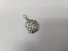 Load image into Gallery viewer, 925 Sterling Silver Large Round Celtic Shield Knot Pendant 1 (25mm) Inch Tall