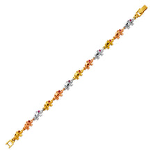 Load image into Gallery viewer, 14K Tricolor Gold Fancy Elephant High Polished Bracelet 6mm Wide 8.3g H-Clasp