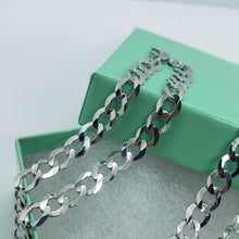 Load image into Gallery viewer, 14K White Gold Solid Cuban Curb Link Chain Necklace Bracelet 2mm~3mm 7"~30"