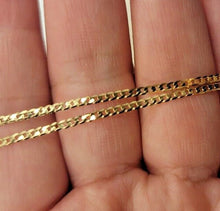 Load image into Gallery viewer, 10K Solid Yellow Gold Curb Cuban Link Chain Necklace 2mm 16"~30"