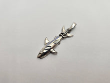 Load image into Gallery viewer, 925 Sterling Silver Large Great White Shark Charm Pendant 2 Inch (50mm) Tall