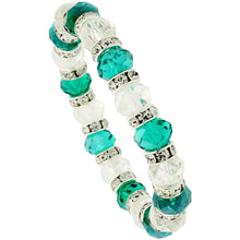 Load image into Gallery viewer, 7 in Glass Crystal Bracelet on Elastic Nylon Strand 3/8 in (10mm) Wide 29 Styles