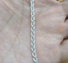 Load image into Gallery viewer, 925 Sterling Silver Spiga Wheat Chain Necklace Bracelet Width 3mm Size 7"~30"